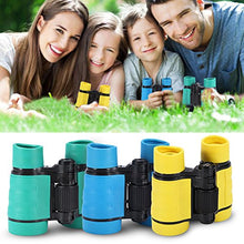 Load image into Gallery viewer, Dilwe Child Binocular, 3 Colors 4 Times Blue Coated Telescope Binoculars with Lanyard and Storage Bag for Kids Outdoor Hunting Birdwatching Travelling Climbing(Green)
