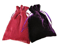 Paper Mart Tarot Rune Dice Gift Bags: Rose and Purple Velvet Drawstring Duo Bundle 6x9