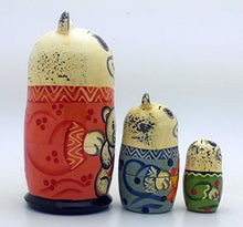 Load image into Gallery viewer, Polar Bear Nesting Dolls Russian Hand Carved Hand Painted 3 Piece Matryoshka Set
