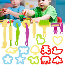 Load image into Gallery viewer, Play Dough Accessories Set Color Clay Dough Making Tools DIY Playdough Tools Mini Clay Tools Kit Including Rollers Cutters Art Supplies for Girls Boys KindSchool Crafts

