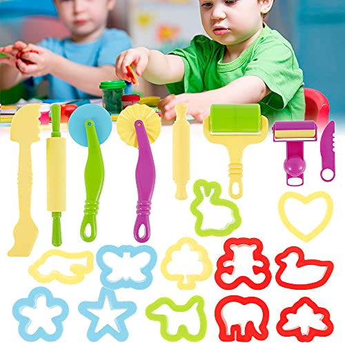 Play Dough Accessories Set Color Clay Dough Making Tools DIY Playdough Tools Mini Clay Tools Kit Including Rollers Cutters Art Supplies for Girls Boys KindSchool Crafts