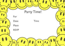 Load image into Gallery viewer, Lil&#39; Pickle Kids Smiley Face Invitations, Fill-in Style, 8 Pack
