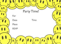 Lil' Pickle Kids Smiley Face Invitations, Fill-in Style, 8 Pack