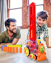 Load image into Gallery viewer, POPUTOY Domino Train, 80 Pcs Domino Blocks Set Plastic Kids Domino Construction 4 Color Children Creative Toy Game Educational Play for 3-12 Year Old Boys and Girls
