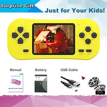 Load image into Gallery viewer, Beijue Retro Handheld Games for Kids Built in 218 Classic Old Style Electronic Game 2.5&#39;&#39; Screen 3.5MM Earphone Jack USB Rechargeable Portable Video Player Children Travel Holiday Entertain (Yellow)
