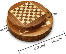 Load image into Gallery viewer, Chess Portable Set Magnetic Wooden Set with Storage Drawer 9 Inch Diameter- Travel Board Game Set with Chessmen Drawer Durable LQHZWYC
