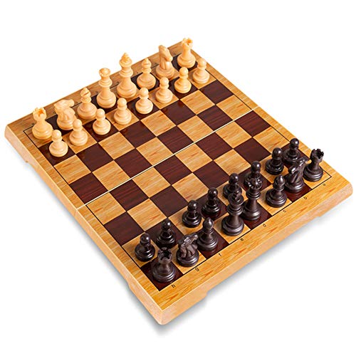 LAIDEPA Chess, Magnetic Chess Folding Portable Children's Travel Chess Traditional Tactical Chess Educational Toys Classic Beginner Chess Game,35.7 * 31cm