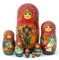 Tsar Saltan Russian Fairy Tale Nesting Dolls Hand Painted 7 Piece Set
