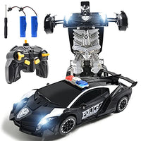 Govolia Transform Car Robot, Remote Control Hobby RC Car Toys with Gesture Sensing One-Button Deformation and 360Rotating Drifting Light Music 2.4Ghz 1:14 Scale , Best Gifts for Boys Girls(Black)