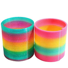 Load image into Gallery viewer, Jumbo Rainbow Coil Spring Toy,Classic Novelty and Colorful Neon Plastic Toy Party Supplies for Boys Girls Gift Toys Easter Halloween Birthday Children&#39;s Day 3.4 Inch 2 Pack
