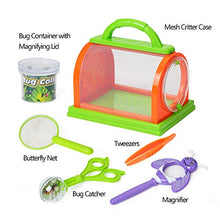 Load image into Gallery viewer, Kids Bug Catcher Kit for Outdoor Explorer Bug Collection, Magnifying Glass, Butterfly Net, Critter Case, Tweezers and Bug Observation Container for Boys and Girls Toddlers Science Educational Playset
