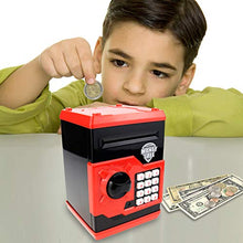Load image into Gallery viewer, Yoego Kids Money Bank, Electronic Piggy Banks, Great Gift Toy for Kids Children, Auto Scroll Paper Money Saving Box Password Coin Bank,Perfect Toy Gifts for Boys Girls (Black red)
