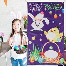 Load image into Gallery viewer, TOYANDONA Easter Toss Game Set Bean Bag Toss Toy Happy Easter Banner Flag Easter Bunny Party Game for Kids Adults Family Easter Party Supplies
