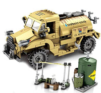 General Jim's World War 2 Military Army Water Tanker Truck Vehicle Building Blocks Play Toy Bricks Set with All Accessories Shown for Adults and Children