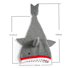 Load image into Gallery viewer, SFamily Hand Knitting 3D Sharks Baby Sleeping Bags Kid Air Conditioning Sofa Nap Blankets
