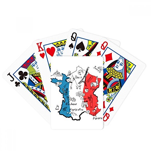 DIYthinker Map City France Landmark National Flag Poker Playing Cards Tabletop Game Gift
