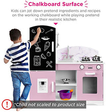 Load image into Gallery viewer, Best Choice Products Wooden Pretend Play Kitchen Toy Set for Kids w/ Chalkboard, Marble Backdrop, Realistic Design, Sounds, 7 Accessories Included - Pink
