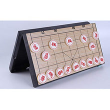 Load image into Gallery viewer, LVLONG Chinese Chess, Set Auspicious Travel Game Set with Wooden Box and Leather Chessboard, Magnetic Travel Settings, Portable Collapsible Chinese Confrontation Game/Small Code
