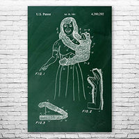 Patent Earth Monkey Hand Puppet Poster Print, Toy Store Art, Puppet Decor, Ventriloquist Gift, Puppet Wall Art, Puppet Design Chalkboard (Green) (12 inch x 18 inch)
