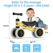 Load image into Gallery viewer, CREDO SPORT Baby Balance Bike,No Pedal Infant 4 Wheels Bicycle for 10-24 Month,Toys for 1 Years Old Birthday Gift, Balance Bike for Toddlers
