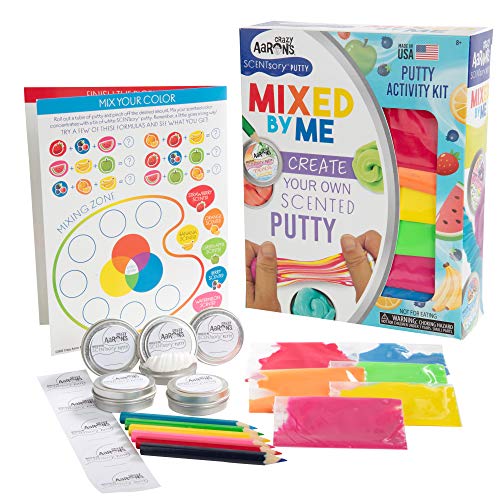 Crazy Aaron's Mixed by Me SCENTsory - Make Your Own Scented Putty Creation Kit - 18 Piece Activity Set - 6 Scented Concentrates with 5 Base Putties