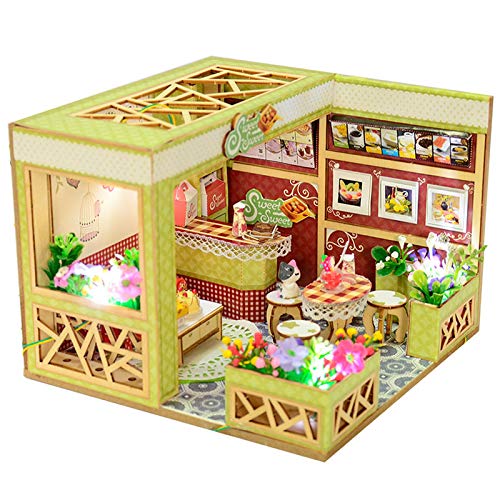 WYD 3D Scenario Building Model Adult Child Birthday Creative Gift Assembled Dollhouse Kit Mini Toy (Sugar Heart Hut)