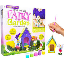 Load image into Gallery viewer, Made By Me Create Your Own Fairy Garden by Horizon Group USA, Build, Paint &amp; Display Your Personalized Wooden Fairy House. 8&quot; Planter, Figurines, Glitter, Glue, Paint, Wooden Fairy House Included
