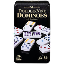 Load image into Gallery viewer, Double Nine Dominoes Set in Storage Tin, for Families and Kids Ages 8 and up
