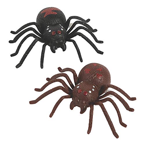 Fun Express Halloween Wind Up Spider Toys - Set of 12, Large Size 5 inch x 4 inch - Party Favors and Handouts