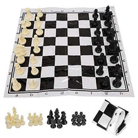 Jeankak Portable Black & White Educational Game Travel Board Game Set, Chess Set, International for Kids Chess Lovers Adults Beginners