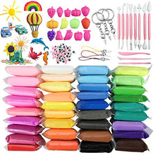 Load image into Gallery viewer, Modeling Clay Kit,DIY Creative Air Dry Clay for Kids,36Colors Ultra Light Magic Clays,with Tools,Fruit Models,Animal Accessories for Art Crafts,Non-Toxic,Non-Stick,Ideal Clay Kits Gift for Girls Boys
