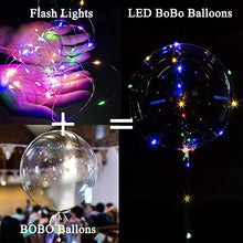 Load image into Gallery viewer, 10PCS LED light Up BoBo Balloons, Colorful Glowing Helium Bubble Balloon with Sticks and String Lights 3 levels Flashing for Christmas Wedding Birthday Party Events Decoration (20 Inch)
