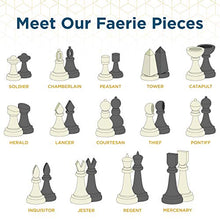 Load image into Gallery viewer, Faerie Chess - Play Classic Chess with New Pieces - Rediscover The Family Strategy Board Game - 32 Traditional Chess Pieces for Beginners, 28 Custom Pieces with New Rules for Advanced Play
