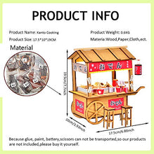 Load image into Gallery viewer, HEYANG 3D Japanese Oden Food Cart Furniture Kit Wooden Light Puzzle (with LED Light) Doll House Kit Assembled Manually
