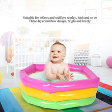 Load image into Gallery viewer, 3 Rings Kiddie Pool,Rainbow Space Garden Round Inflatable Baby Swimming Pool Baby Ball Pit Pool Water Game Play Center for Kids (Diameter 35.4&#39;&#39;(90cm))
