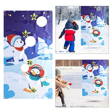 Load image into Gallery viewer, SEWACC Snowman Toss Games Banner Winter Christmas Holiday Party Cornhole Game Kit Home Decor
