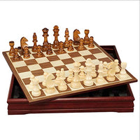 FEANG Chess Set Birch Travel Chess Set Handmade International Chess Wooden Entertainment Game Chess Set with Storage for Birthday Gift Chess Pieces (Size : Large-45cm)