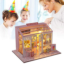 Load image into Gallery viewer, WYD Food and Play Shop Series Dollhouse Kit,Assembled Toy Houses with Funiture Model Kits for Sushi Shop/Ice Cream Shops/ Dessert Shop 3D Creative Birthday New Year DIY Gift Present (Ice Cream Shop)
