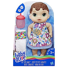 Load image into Gallery viewer, Baby Alive Lil&#39; Sips Baby Brown Hair Doll That Drinks &amp; Wets, with Diaper &amp; Bottle, for Kids Ages 3 Years Old &amp; Up
