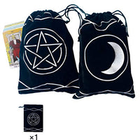 Maeaola Tarot Bag, Rune bag, Black Cloth Purse, Gift for Tarot (6 X 9 inches,One Piece)