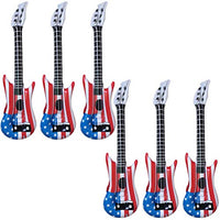 LUOZZY 6 Pcs US Flag Guitar Inflatable Performance Props Photography Props for Stage Party