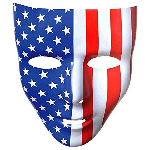 Amscan Full Face Mask, Party Accessory, Red, White And Blue, 6 1/4