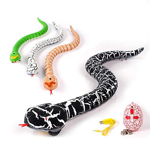 Realistic Remote Control RC Snake, Alonea Rechargeable Simulation Toy with Shaped Infrared Controller, Funny Animal Toy Cobra Snake King/Long Fake Cobra Animal for Christmas Hallowene Gift (Orange)
