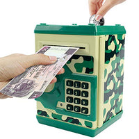 Sikaye Piggy Banks Best Gift for Kids Children Electronic Code Lock Money Banks with Password Mini ATM Money Save for Paper Money and Coins, Great for Boys & Girls (Camouflage Green)
