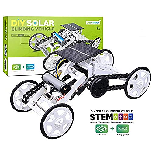 Kids DIY Car Toys Stem 4wd Motor Climbing Vehicles Electric Solar Science DIY Car Toys 4wd Mechanical Construction Truck Toy Kit Suitable for 6-12 Year Old Boy/Girl