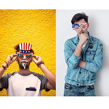 Load image into Gallery viewer, TD.IVES12 Pack American Flag Glasses USA Patriotic Party Sunglasses Masks Cool Shaped Plastic Eyewear for Party Props

