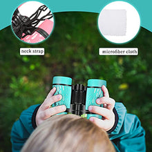 Load image into Gallery viewer, 2 Pieces Kids Binoculars Shock Proof Toy Binoculars Set for Age 3-12 Years Old Boys Girls Bird Watching Educational Learning Hunting Hiking Birthday Presents

