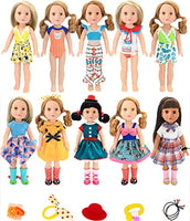 ebuddy 10 Sets Doll Clothes and Accessories for 14 to 14.5 Inch Dolls