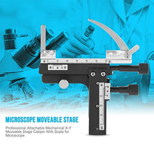 Load image into Gallery viewer, Microscope Moveable Stage, Professional Attachable Mechanical X-Y Moveable Stage Caliper with Scale for Microscope
