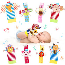 Load image into Gallery viewer, BLOOBLOOMAX Soft Baby Rattle Wrist Rattle Foot Finder Socks Set,Cotton and Plush Stuffed Infant Toys,Birthday Holiday Birth Present Gift for Newborn Boy Girl Kids Toddler (8pcs-B Set)
